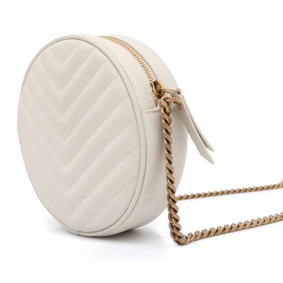 Saint Laurent Paris Ivory Leather Chain Shoulder Bag - Picture 1 of 14
